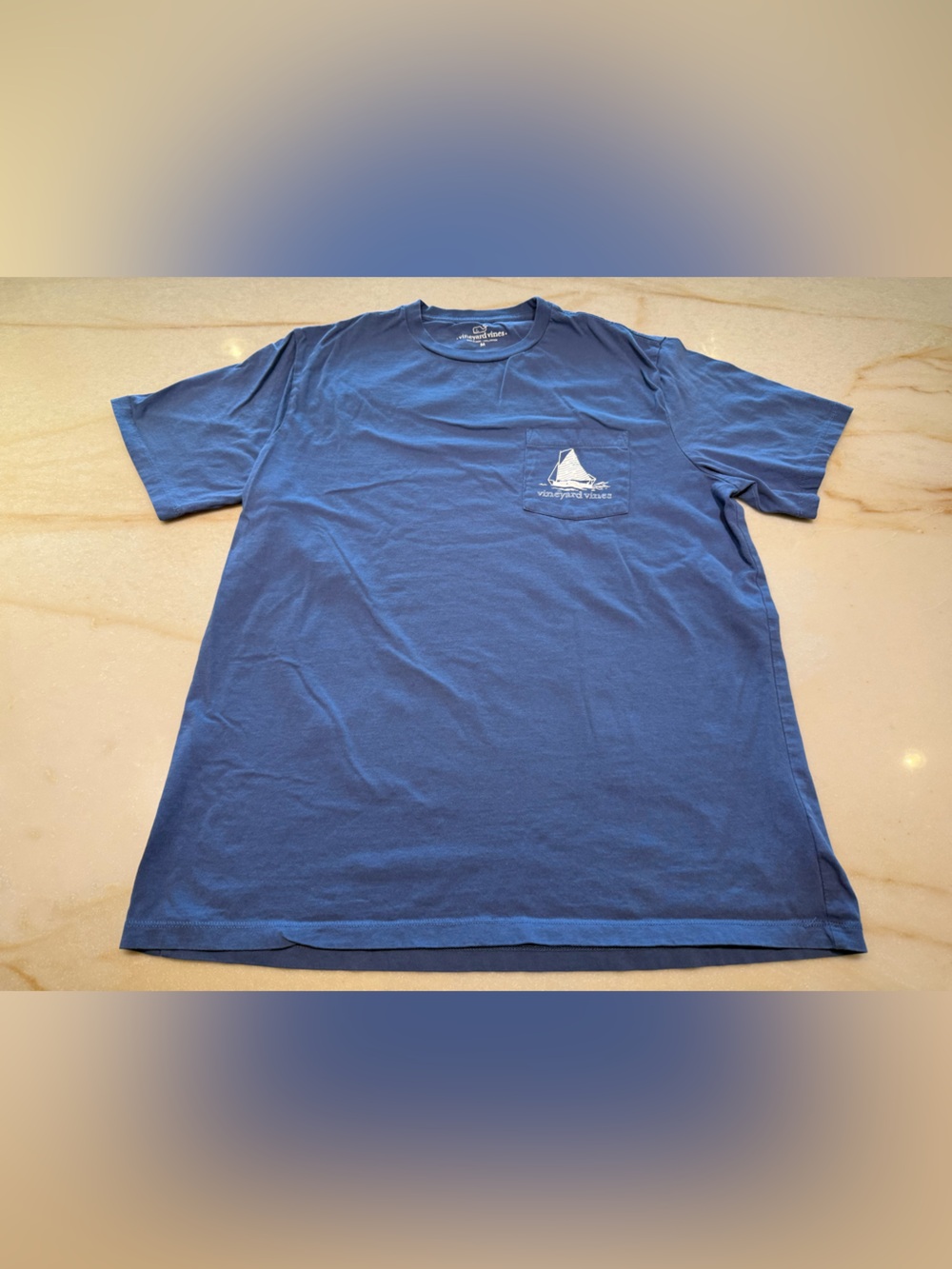 Vineyard Vines Men's Blue Short-Sleeve Pocket Tee